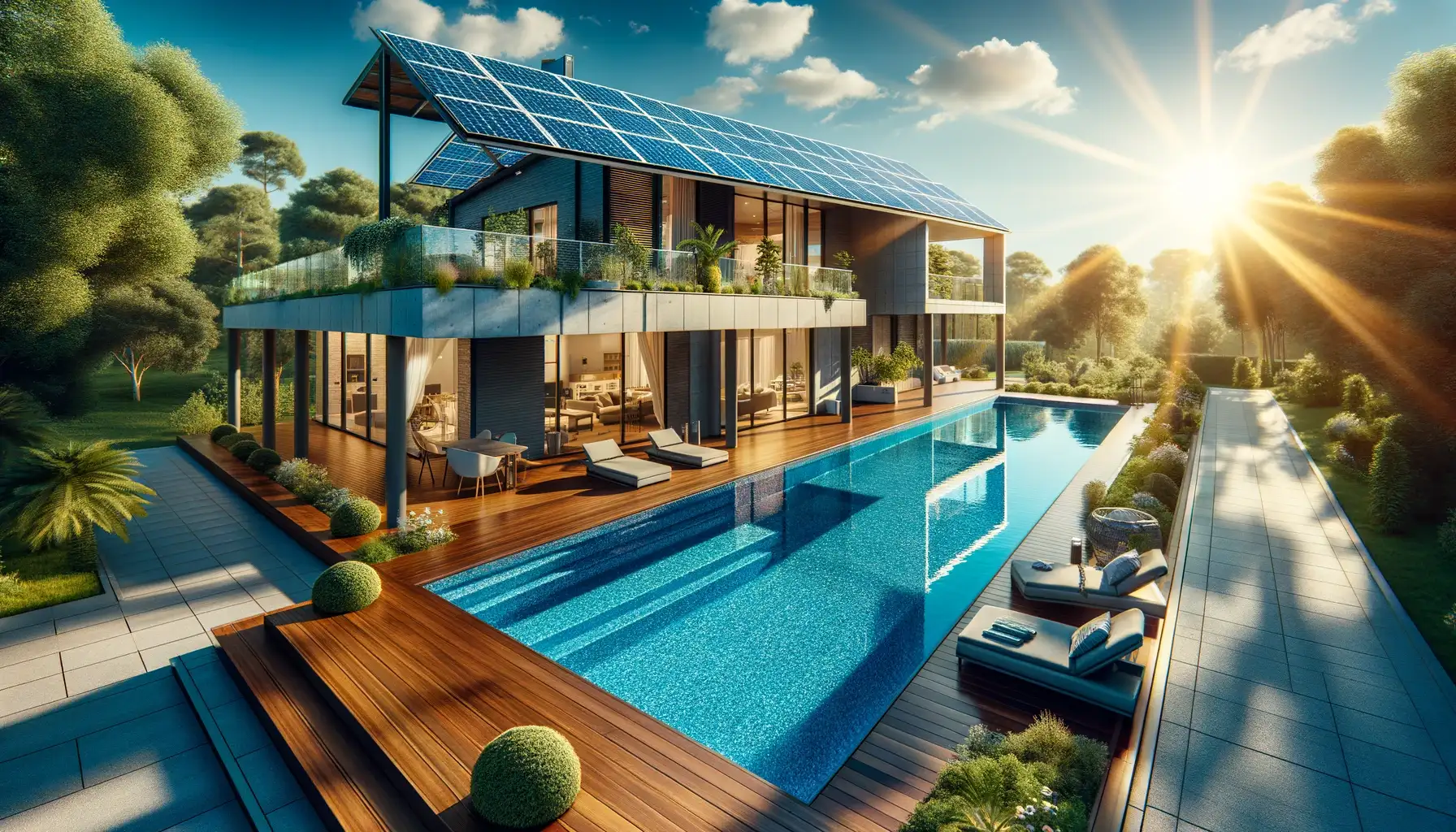 Maison chauffée avec capteurs solaires