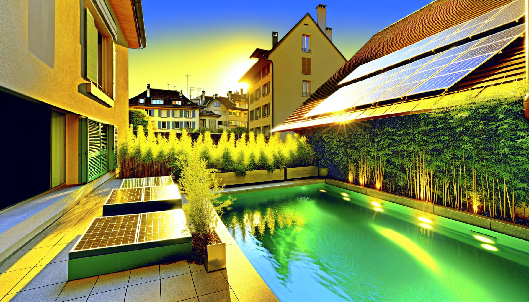 "Découvrez nos solutions de panneaux solaires thermiques pour chauffer votre piscine à Genève de manière écologique et économique."